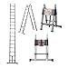5m(2,5+2,5) Teleskopleiter Mehrzweckleiter Klappleiter für Dachboden/Kletterdach/Büronutzung/Baujob Ausziehbar Edelstahlleiter rutschfeste Stufen 150 Kg Belastbar 5m(2,5+2,5) Teleskopleiter Mehrzweckleiter Klappleiter für Dachboden/Kletterdach/Büronutzung/Baujob Ausziehbar Edelstahlleiter rutschfeste Stufen 150 Kg Belastbar