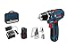 Bosch Professional 12V System Akku Bohrschrauber GSR 12V-15 (inkl. 2x GBA 2.0Ah, Ladegerät, 39tlg.-Zubehör-Set, Werkzeugtasche) - Amazon Exclusive